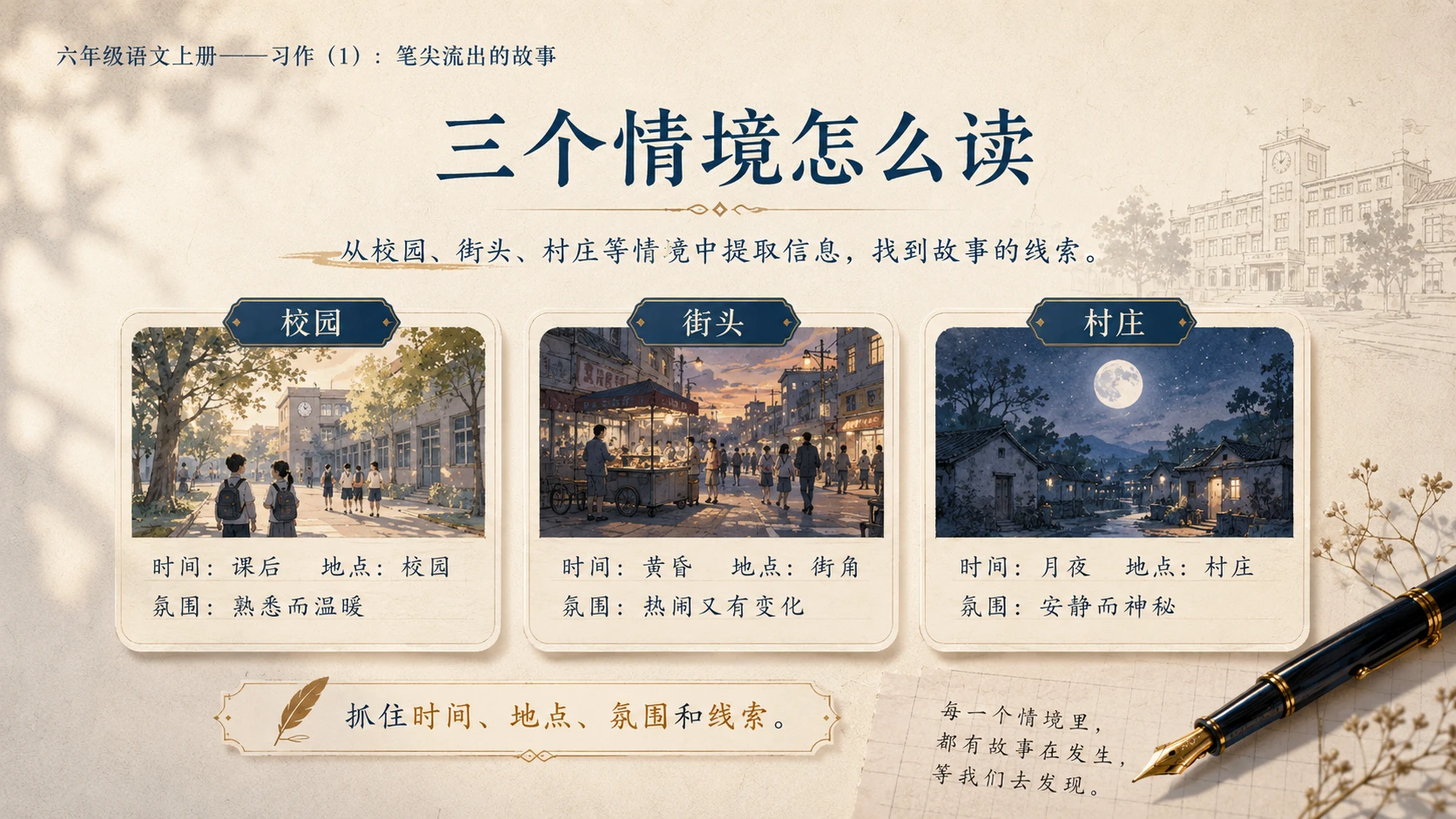 小学六年制统编教材系列课件——六年级语文上册习作：笔尖流出的故事（1） - 预览图5