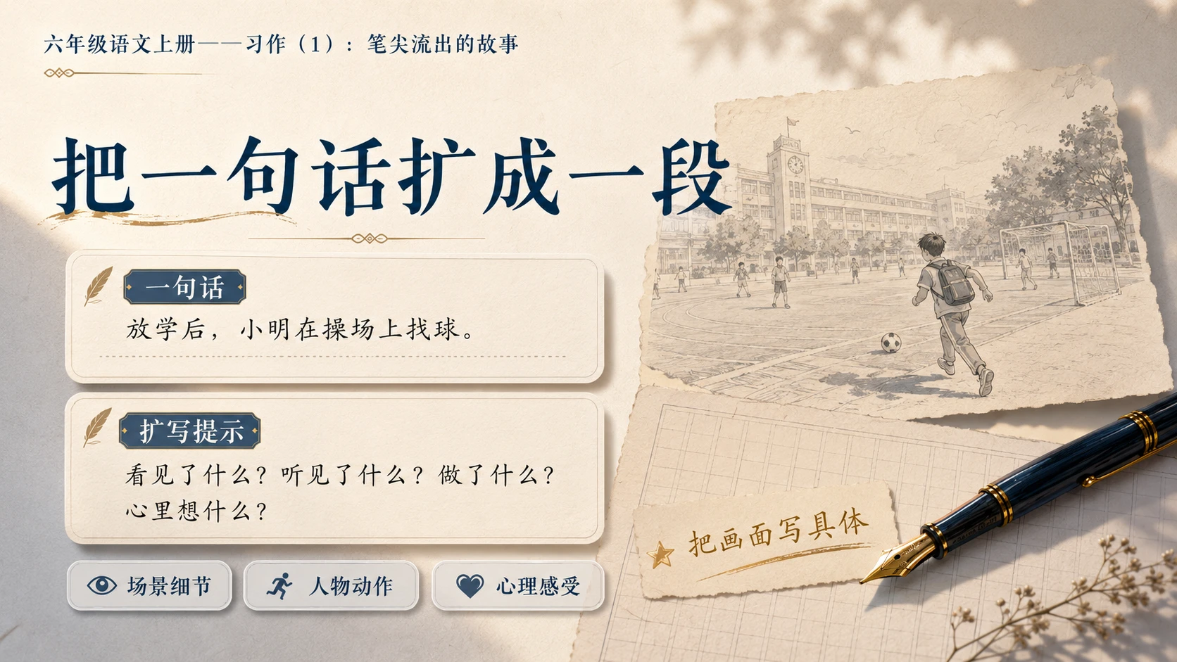 小学六年制统编教材系列课件——六年级语文上册习作：笔尖流出的故事（1） - 预览图10