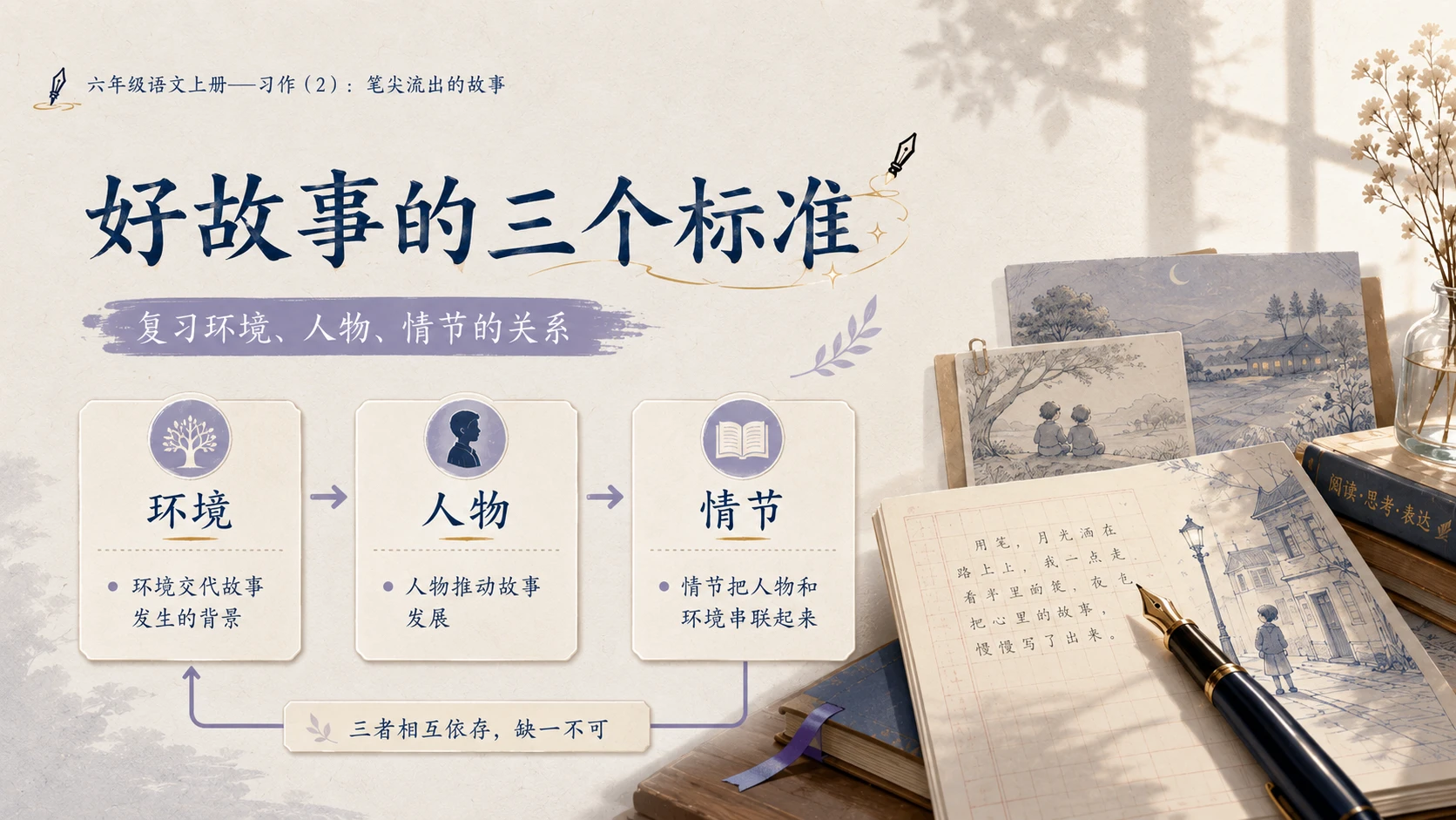 小学六年制统编教材系列课件——六年级语文上册习作：笔尖流出的故事（2） - 预览图2