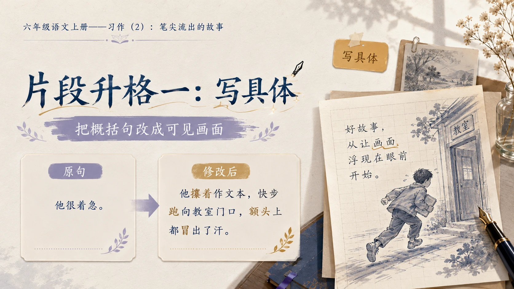 小学六年制统编教材系列课件——六年级语文上册习作：笔尖流出的故事（2） - 预览图7