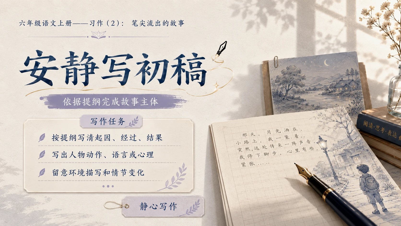 小学六年制统编教材系列课件——六年级语文上册习作：笔尖流出的故事（2） - 预览图9