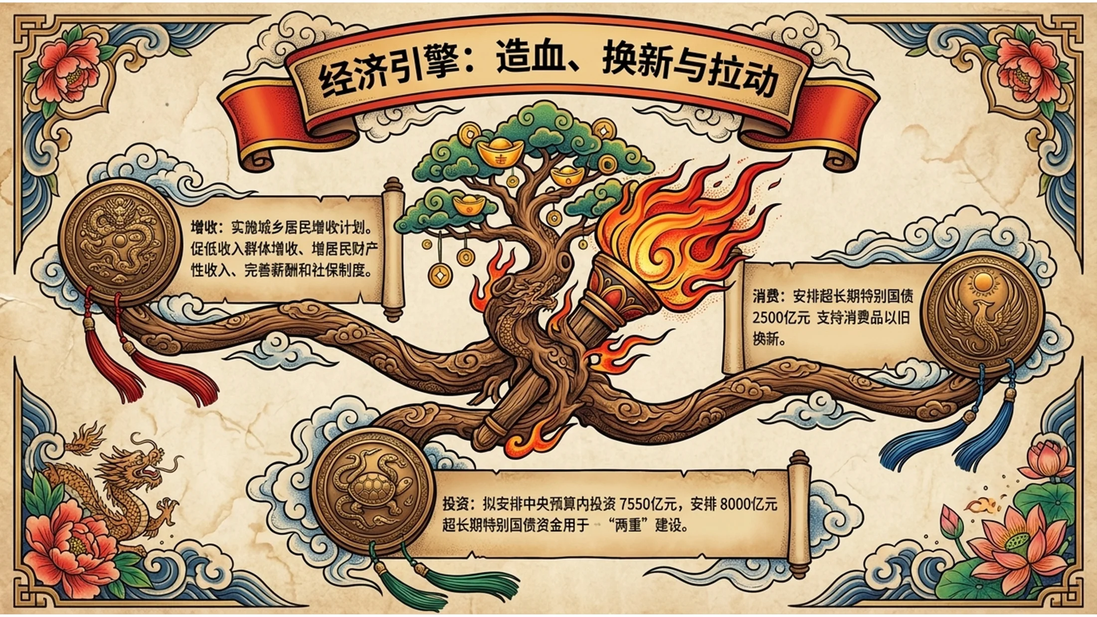 新传统纹身风格政府工作报告PPT - 预览图8