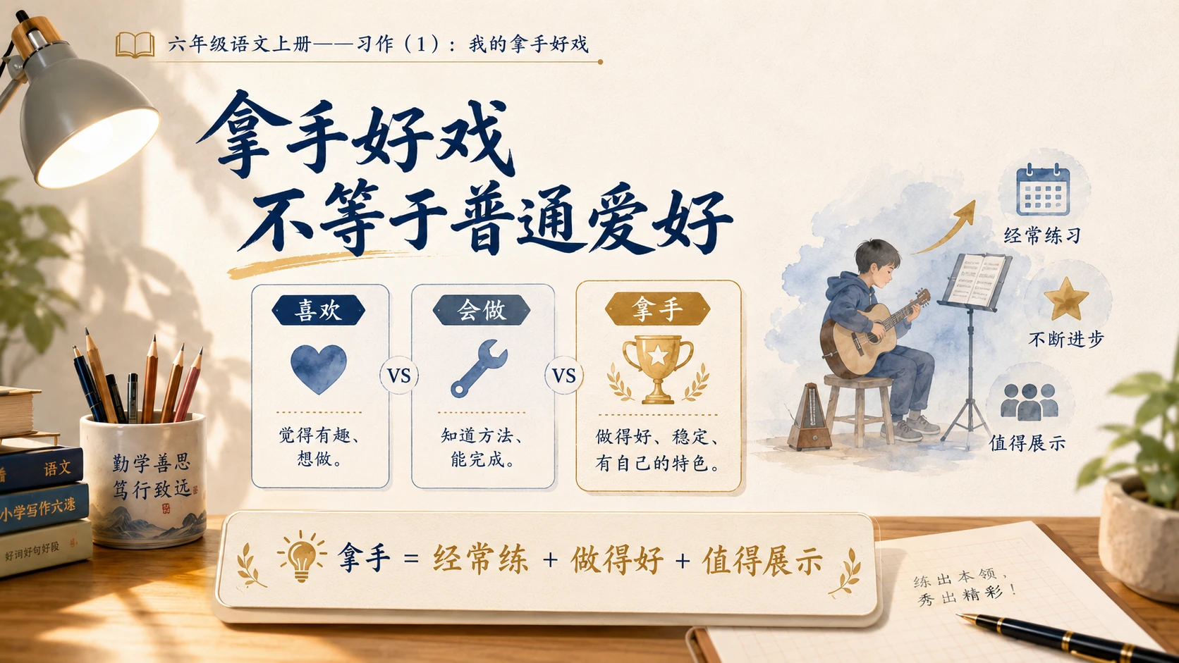 小学六年制统编教材系列课件——六年级语文上册：习作：我的拿手好戏（1） - 预览图3