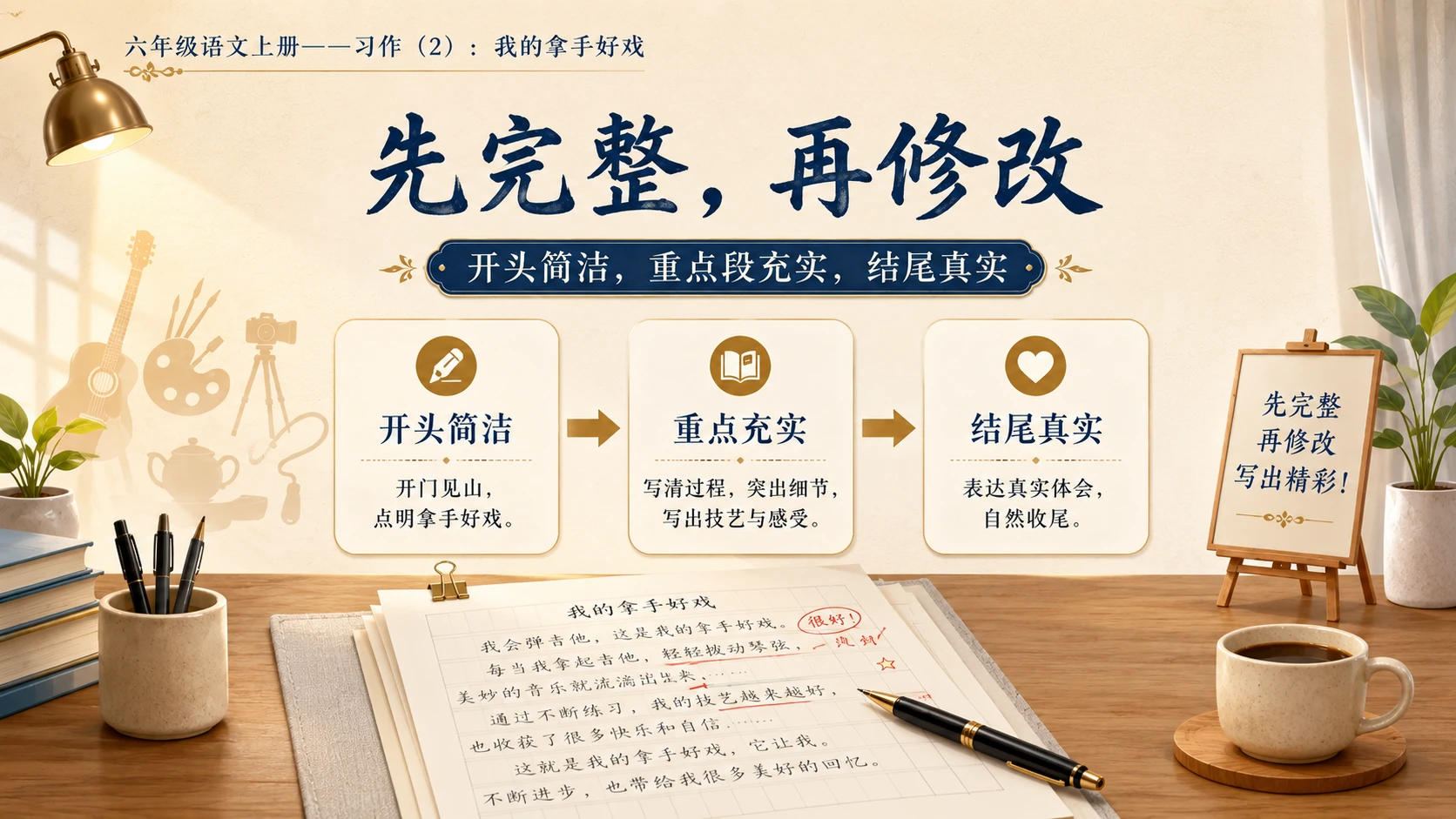 小学六年制统编教材系列课件——六年级语文上册：习作：我的拿手好戏（2） - 预览图4