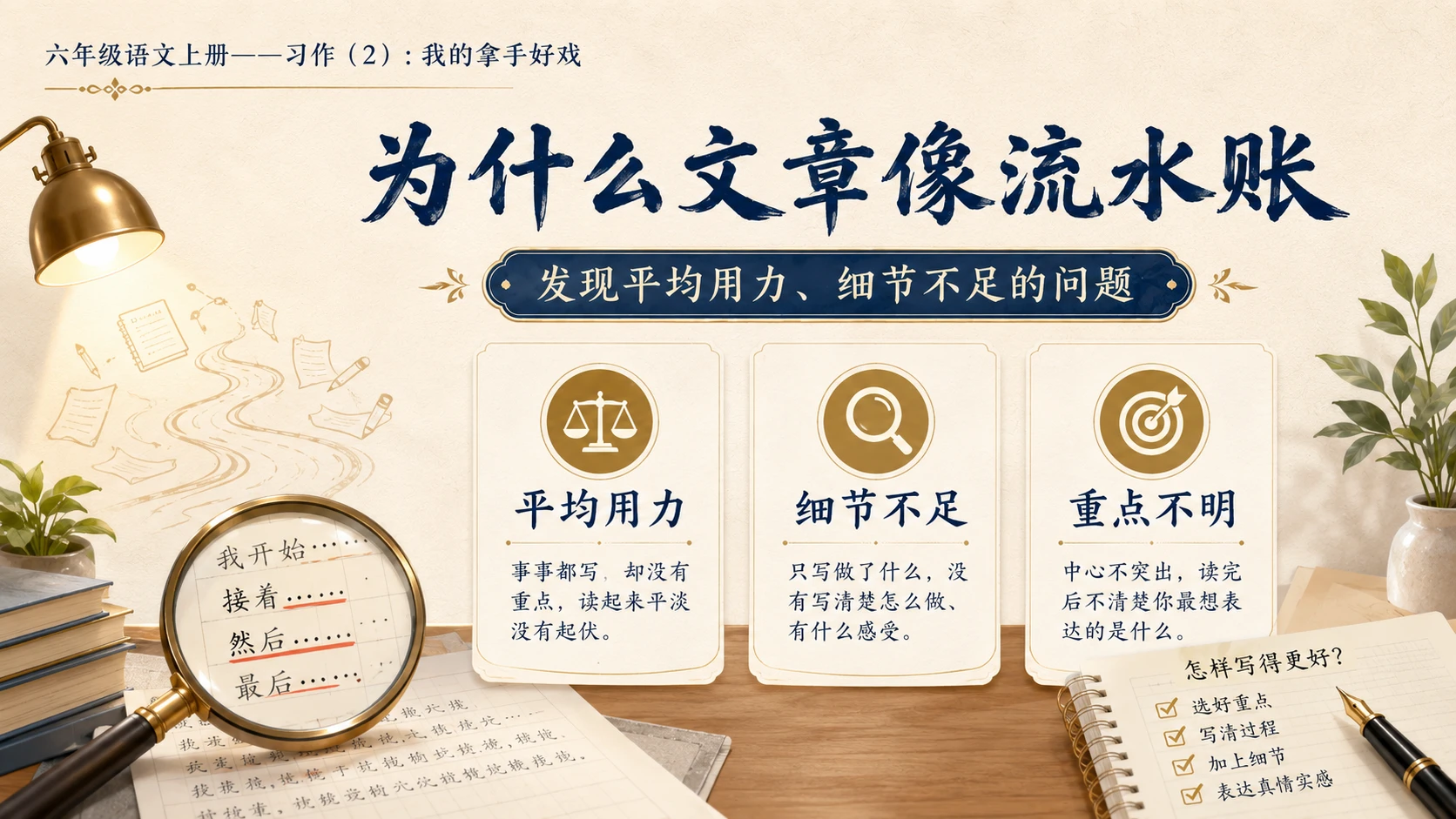 小学六年制统编教材系列课件——六年级语文上册：习作：我的拿手好戏（2） - 预览图6