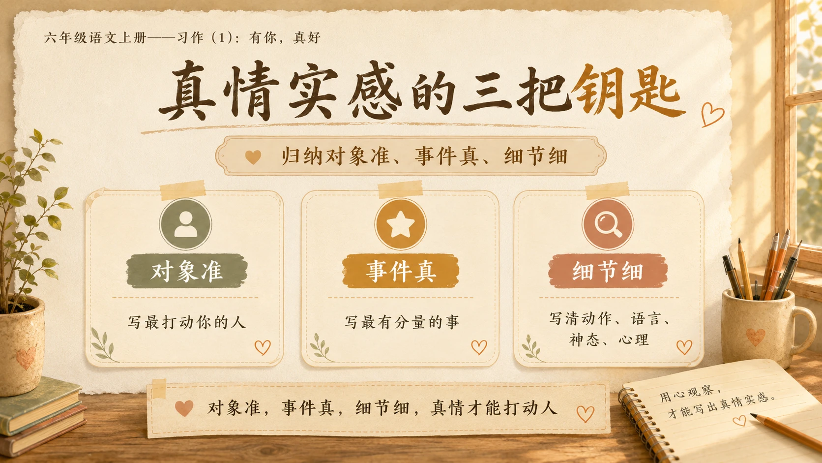 小学六年制统编教材系列课件——六年级语文上册：习作：有你，真好（1） - 预览图18