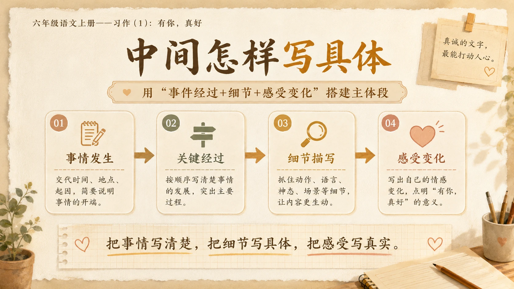 小学六年制统编教材系列课件——六年级语文上册：习作：有你，真好（1） - 预览图9