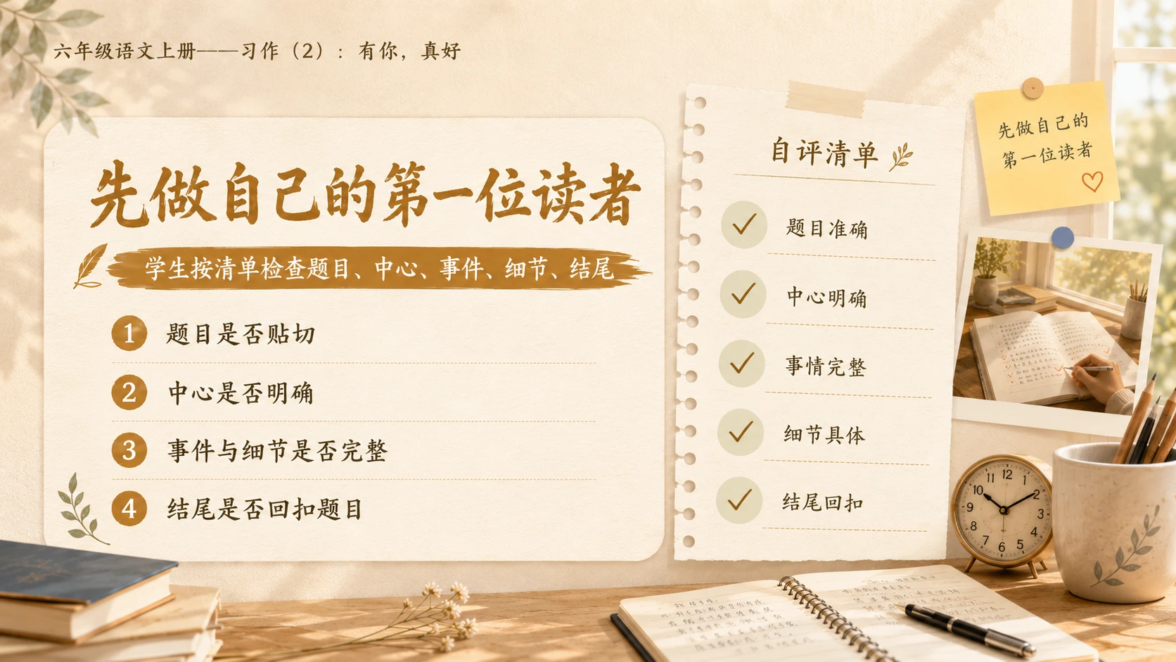 小学六年制统编教材系列课件——六年级语文上册：习作：有你，真好（2） - 预览图11