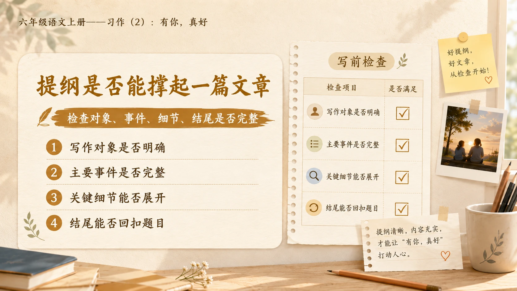 小学六年制统编教材系列课件——六年级语文上册：习作：有你，真好（2） - 预览图3