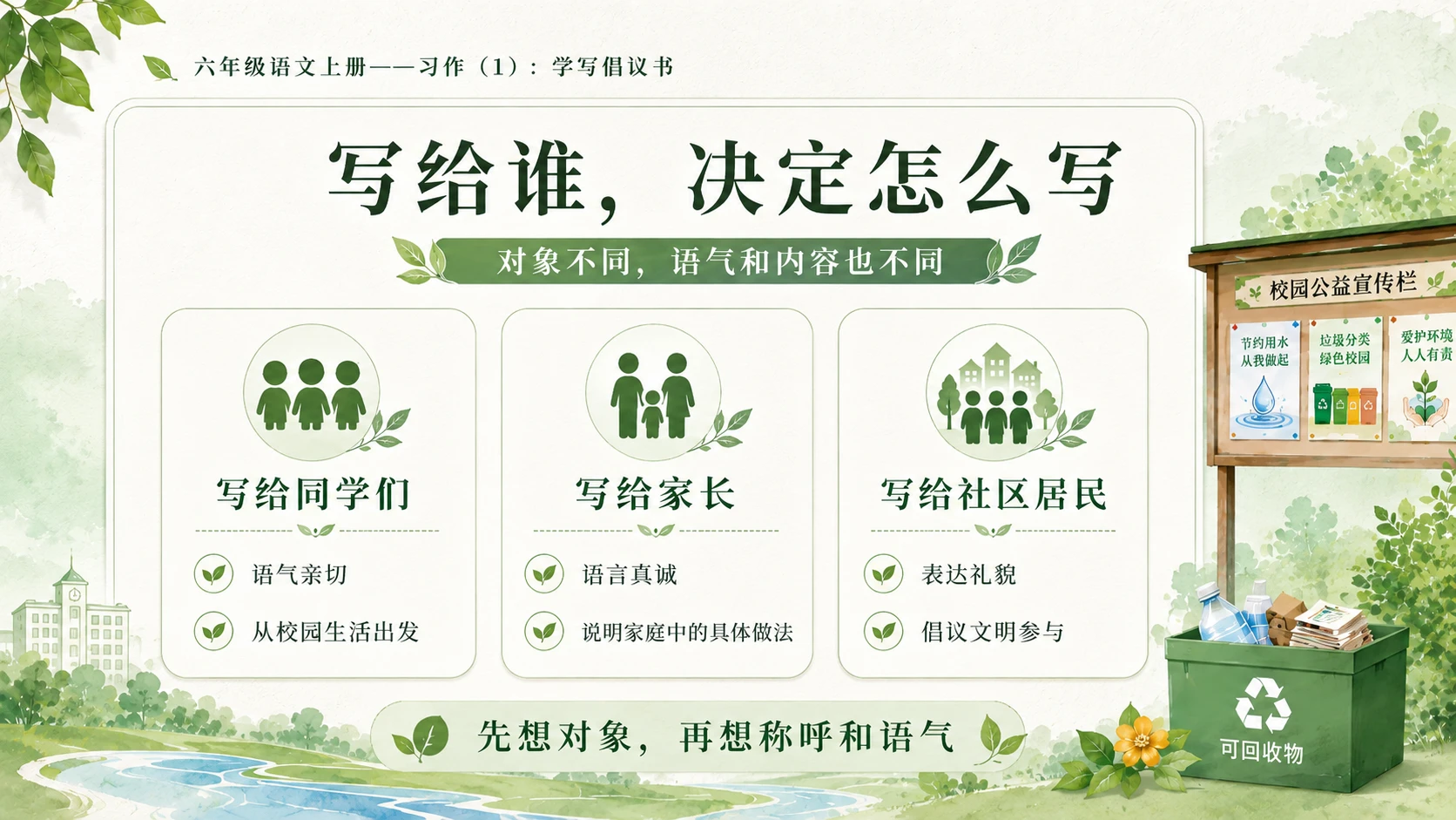小学六年制统编教材系列课件——六年级语文上册：学写倡议书（1） - 预览图14