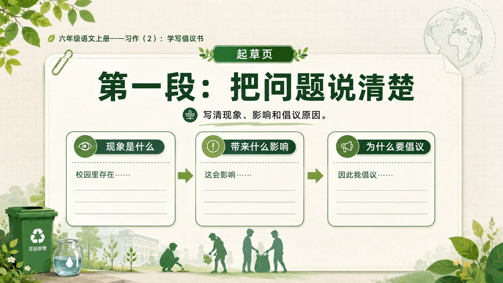 小学六年制统编教材系列课件——六年级语文上册：学写倡议书（2） - 预览图4