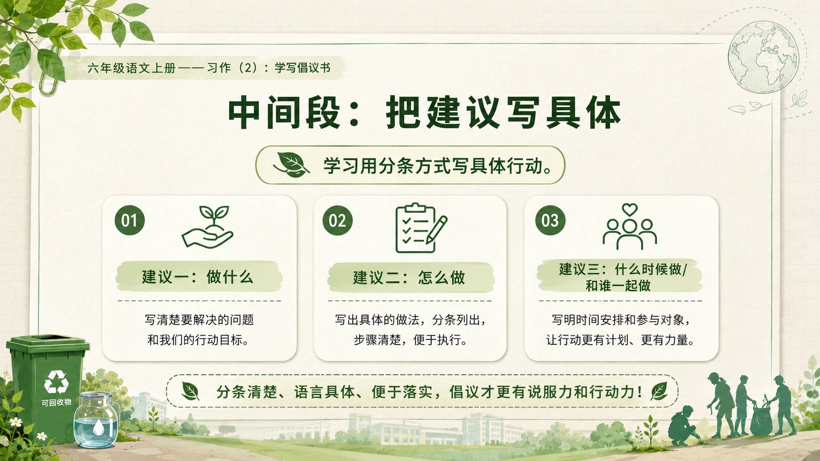 小学六年制统编教材系列课件——六年级语文上册：学写倡议书（2） - 预览图5