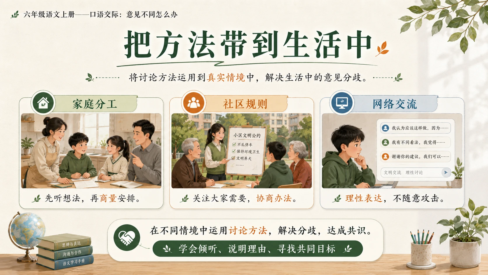 小学六年制统编教材系列课件——六年级语文上册：意见不同怎么办 - 预览图15