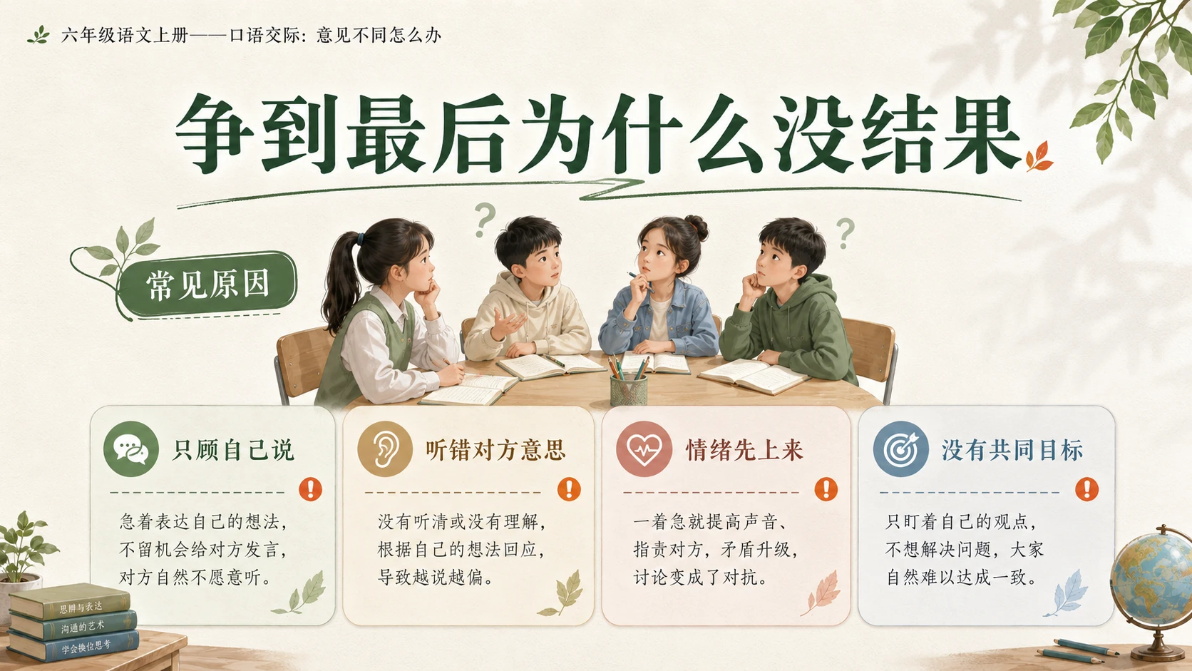 小学六年制统编教材系列课件——六年级语文上册：意见不同怎么办 - 预览图4