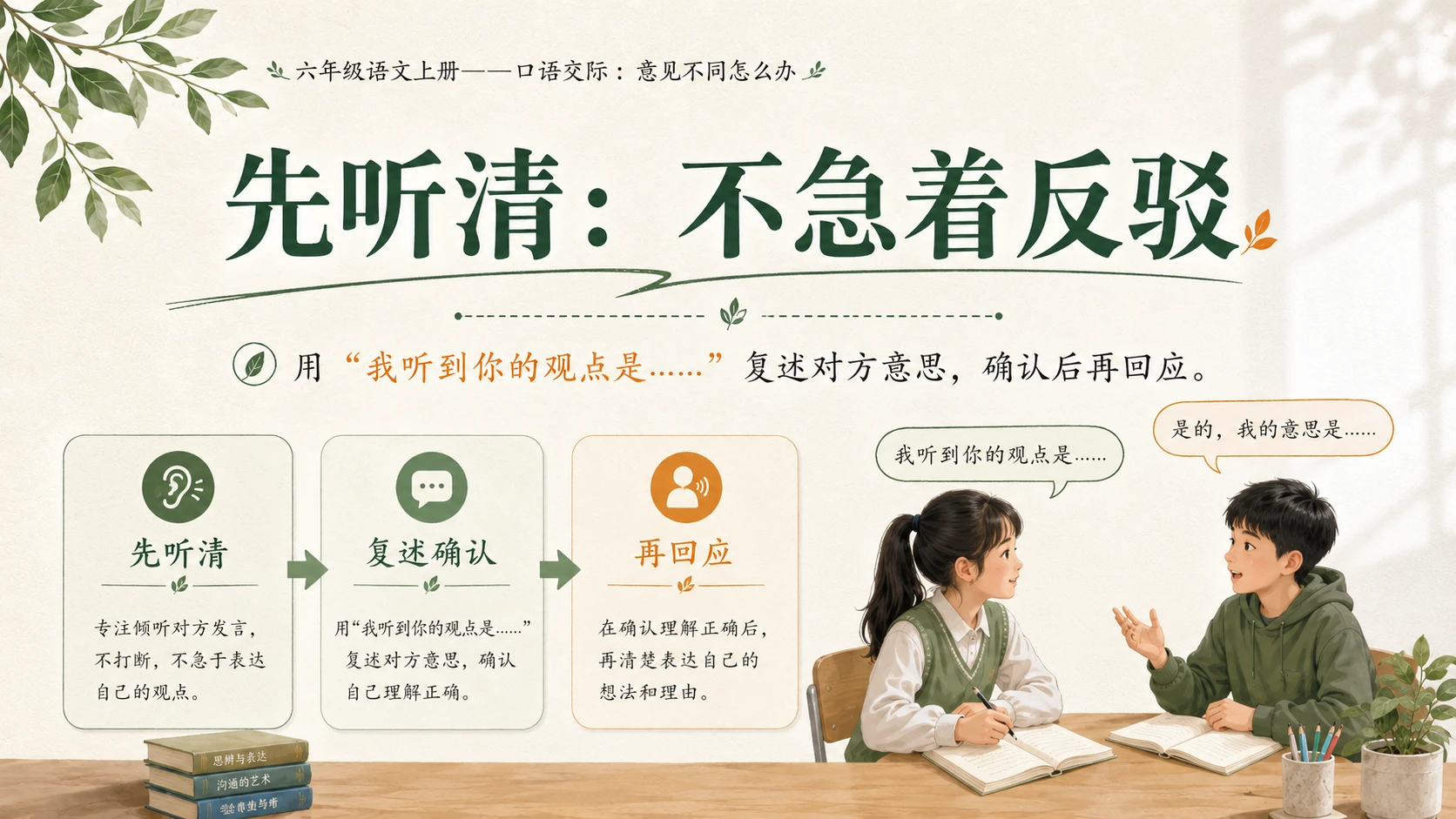 小学六年制统编教材系列课件——六年级语文上册：意见不同怎么办 - 预览图5