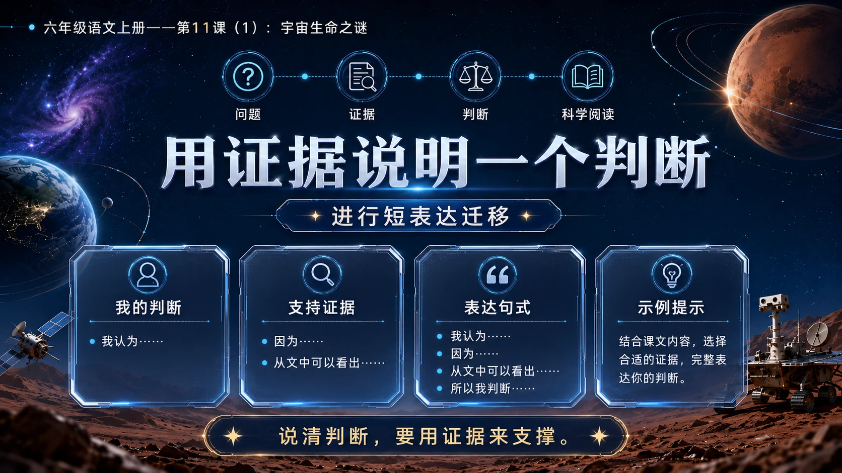 小学六年制统编教材系列课件——六年级语文上册第11课（1）：宇宙生命之谜 - 预览图13