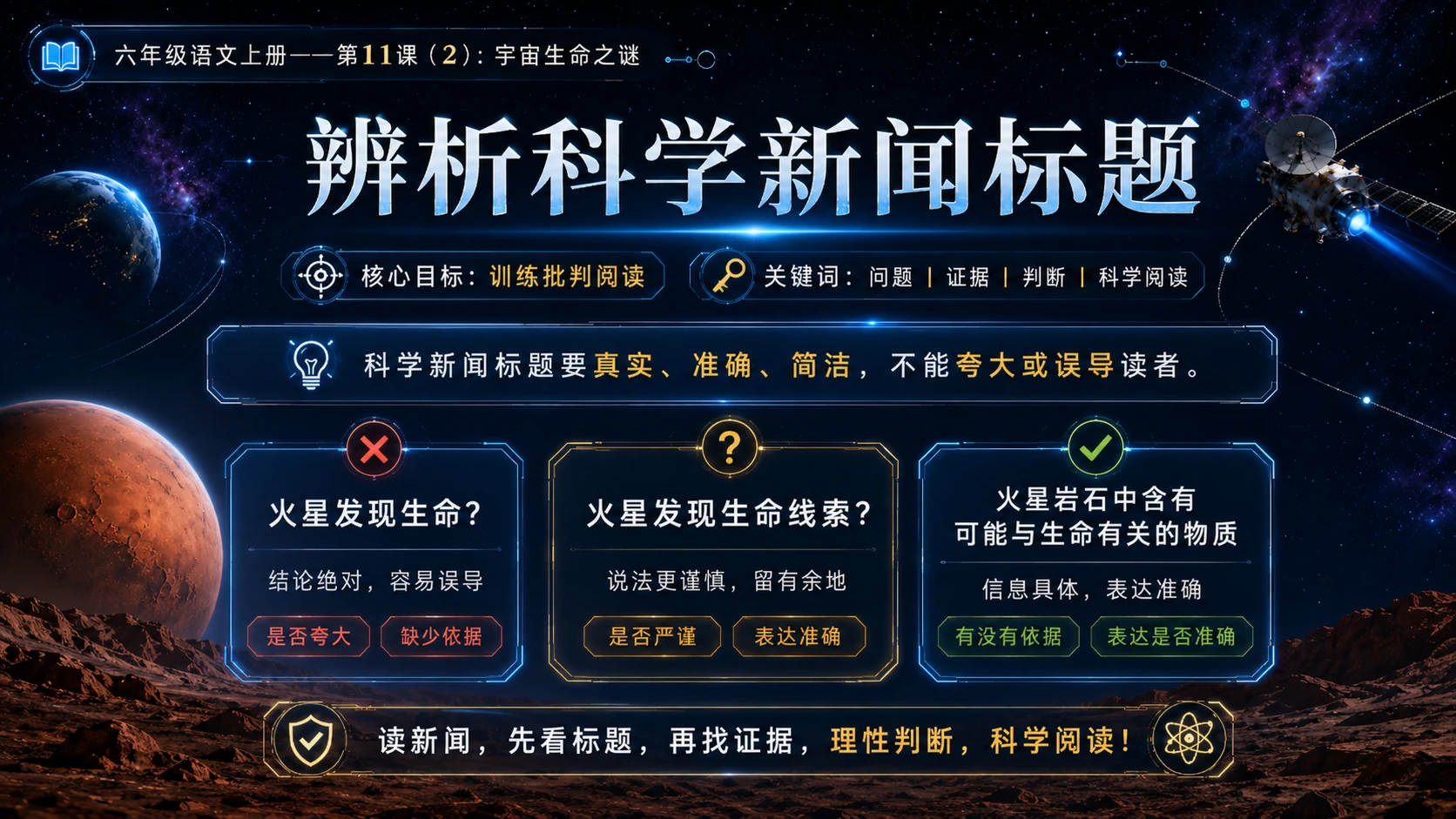 小学六年制统编教材系列课件——六年级语文上册第11课（2）：宇宙生命之谜 - 预览图15