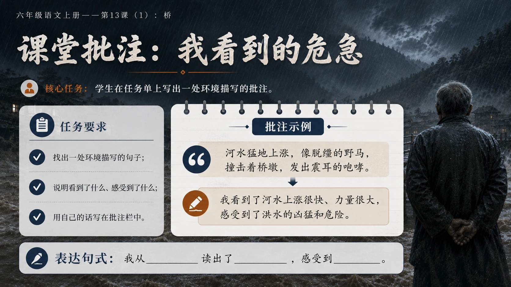 小学六年制统编教材系列课件——六年级语文上册第13课（1）：桥 - 预览图14