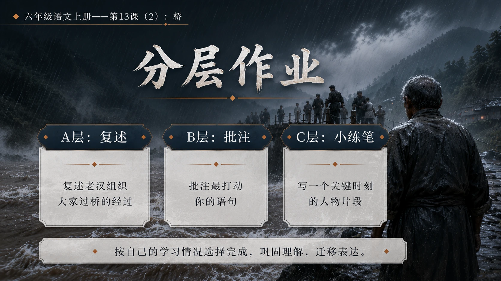 小学六年制统编教材系列课件——六年级语文上册第13课（2）：桥 - 预览图19