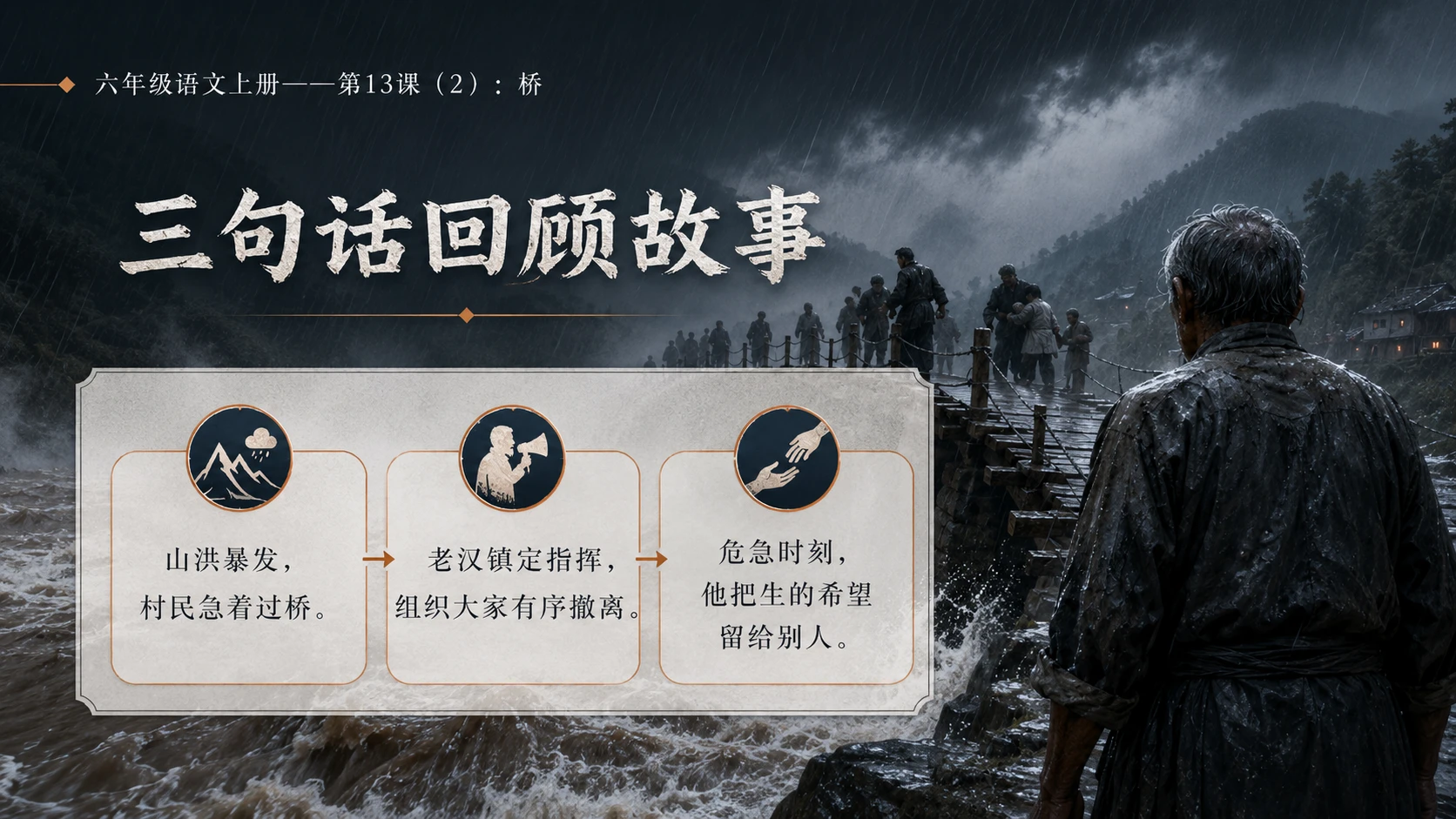 小学六年制统编教材系列课件——六年级语文上册第13课（2）：桥 - 预览图2