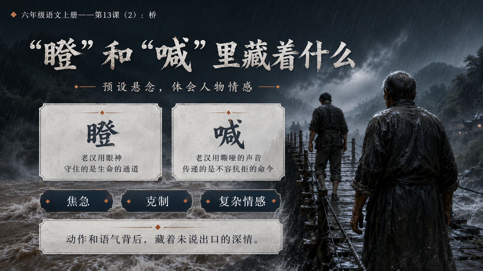 小学六年制统编教材系列课件——六年级语文上册第13课（2）：桥 - 预览图8