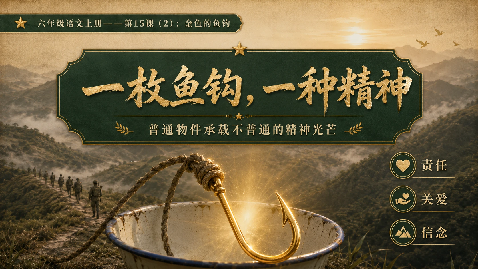小学六年制统编教材系列课件——六年级语文上册第15课（2）：金色的鱼钩 - 预览图17