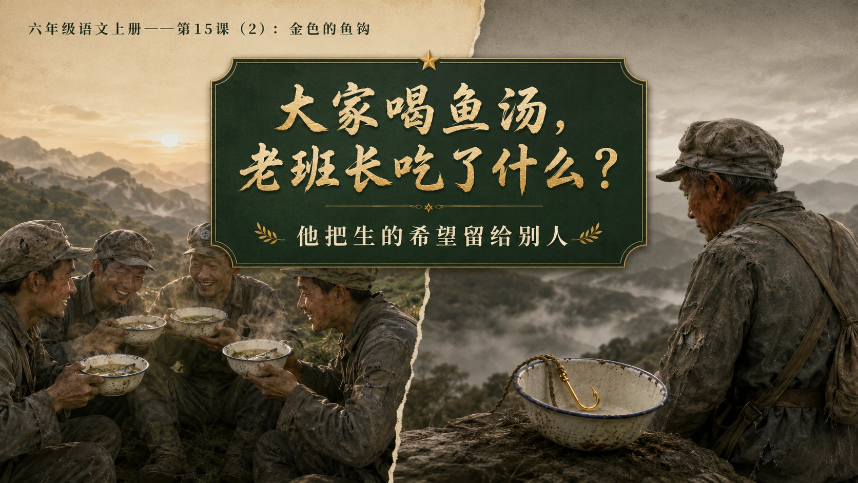 小学六年制统编教材系列课件——六年级语文上册第15课（2）：金色的鱼钩 - 预览图7