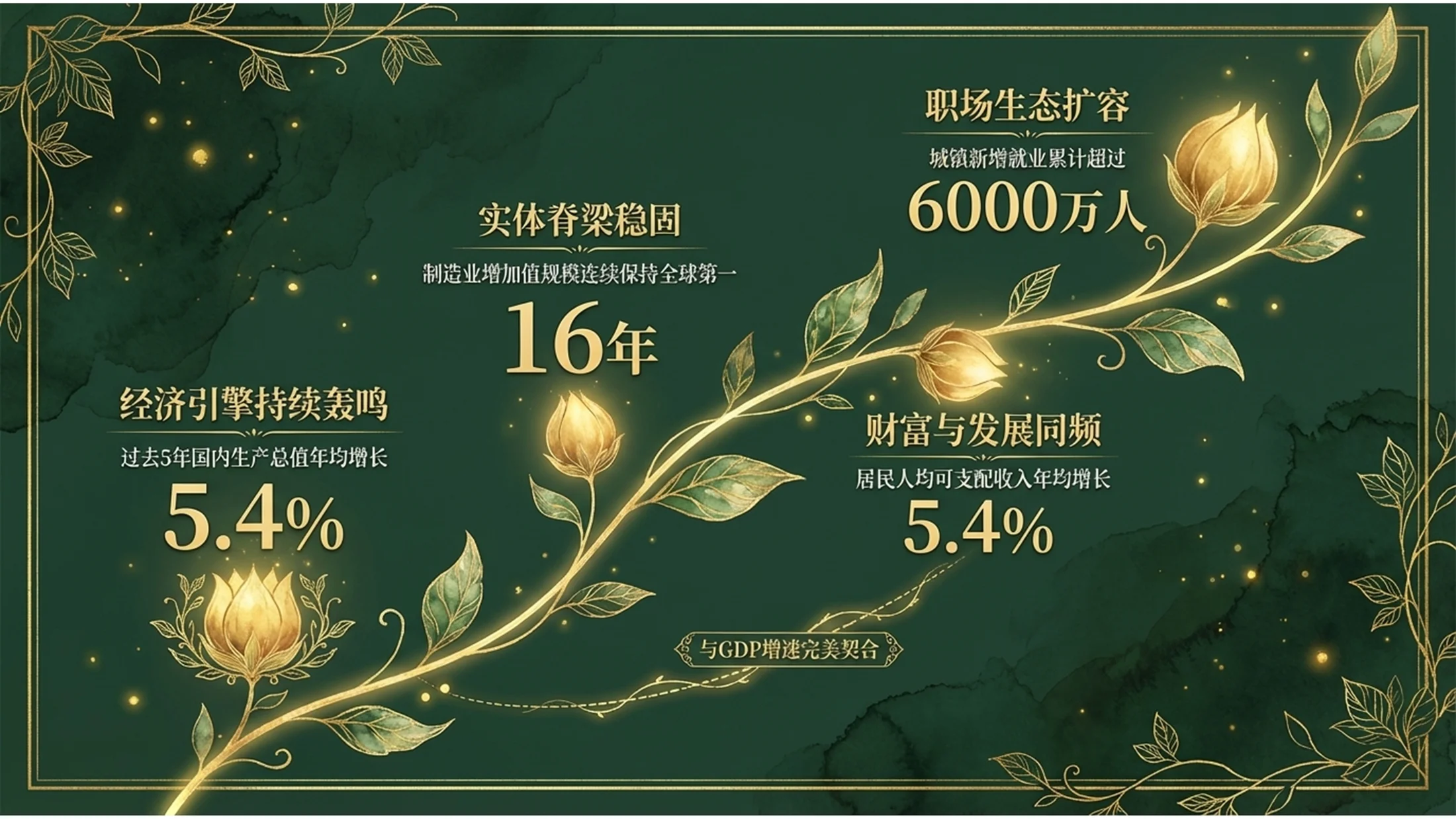 绿色精灵森林手绘风格政府工作报告PPT - 预览图3