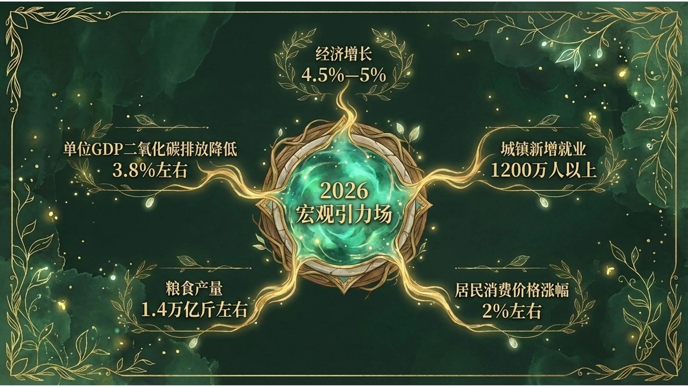 绿色精灵森林手绘风格政府工作报告PPT - 预览图6