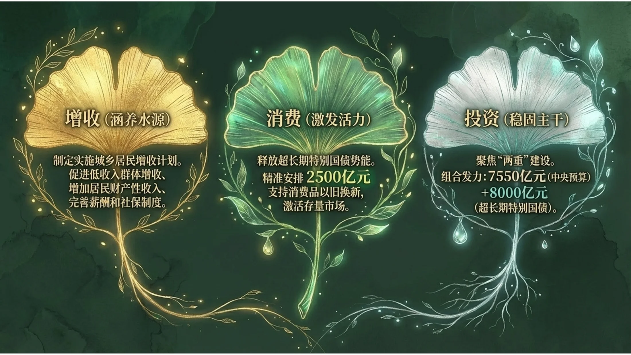 绿色精灵森林手绘风格政府工作报告PPT - 预览图8