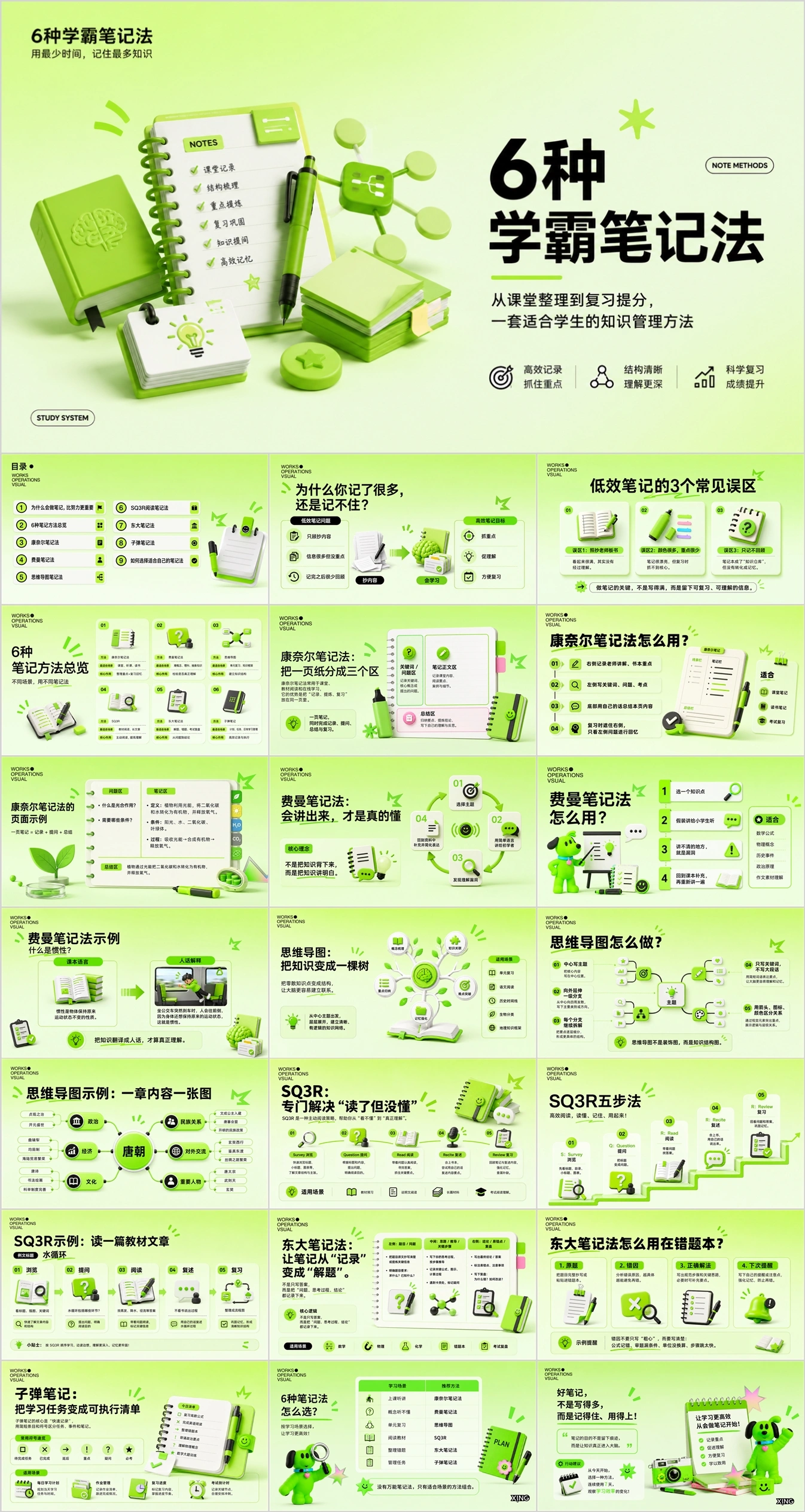 6种学霸笔记法PPT - 预览图11