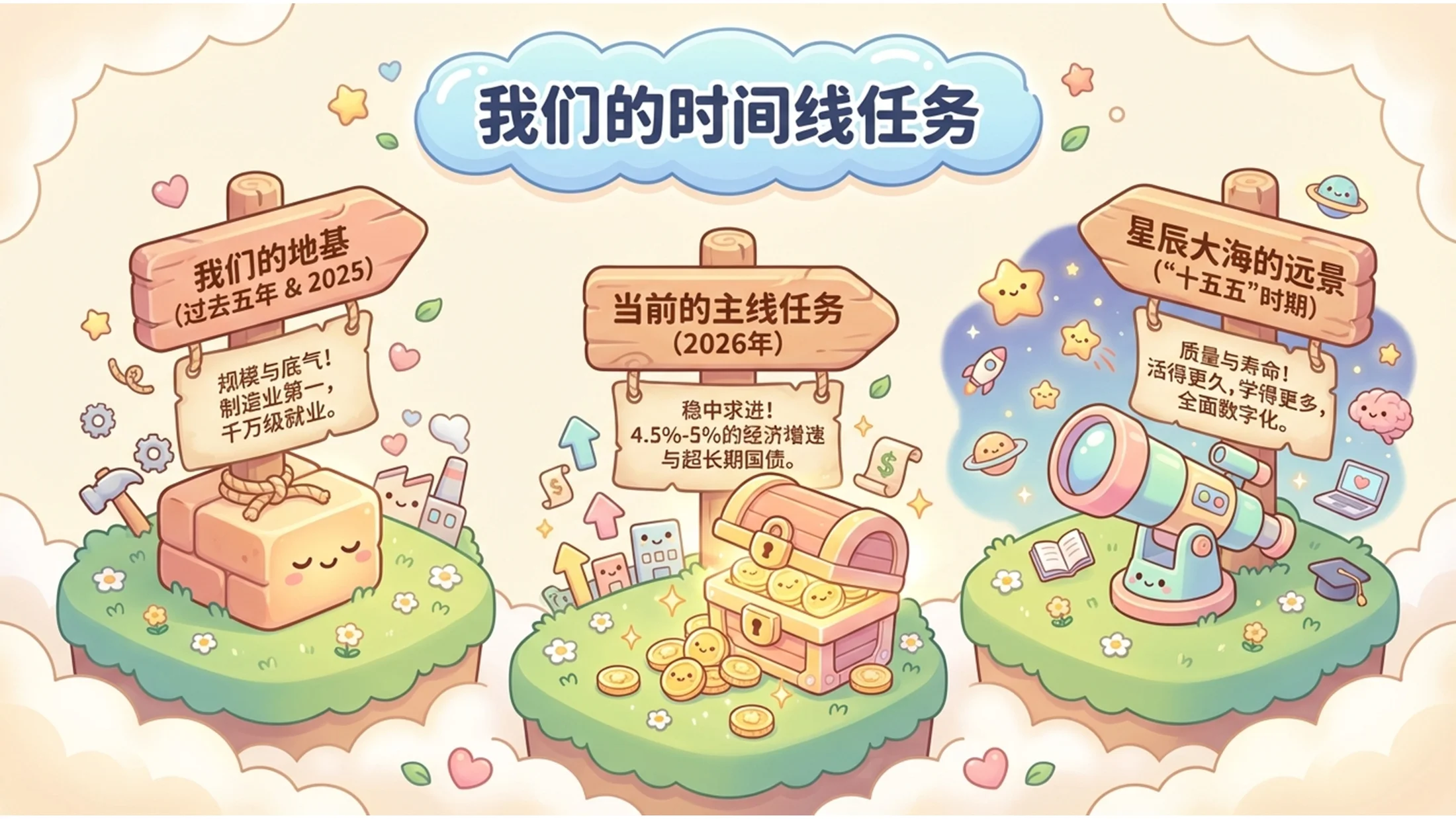 可爱卡哇伊动漫风格政府工作报告PPT - 预览图1