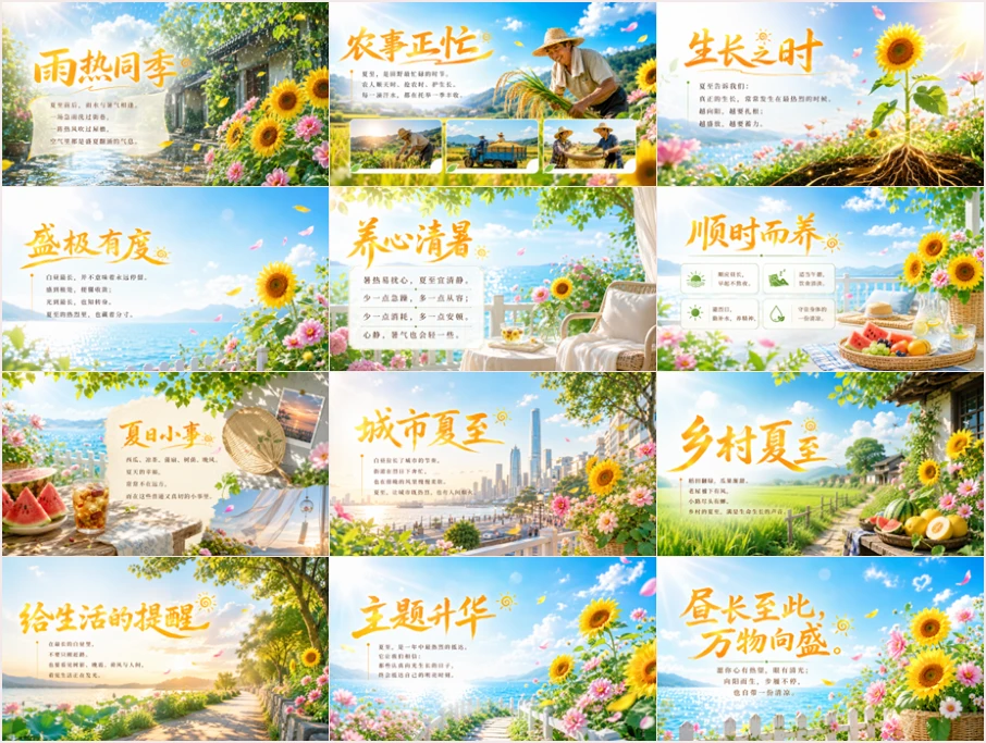 《夏至：昼长至此，万物向盛》二十四节气传统文化PPT课件 - 预览图14