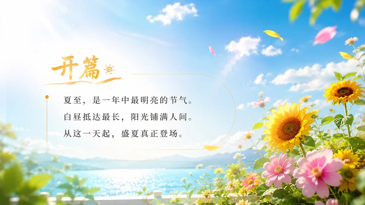 《夏至：昼长至此，万物向盛》二十四节气传统文化PPT课件 - 预览图2
