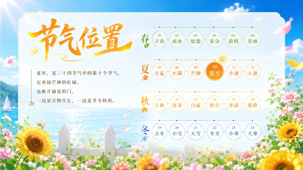 《夏至：昼长至此，万物向盛》二十四节气传统文化PPT课件 - 预览图4