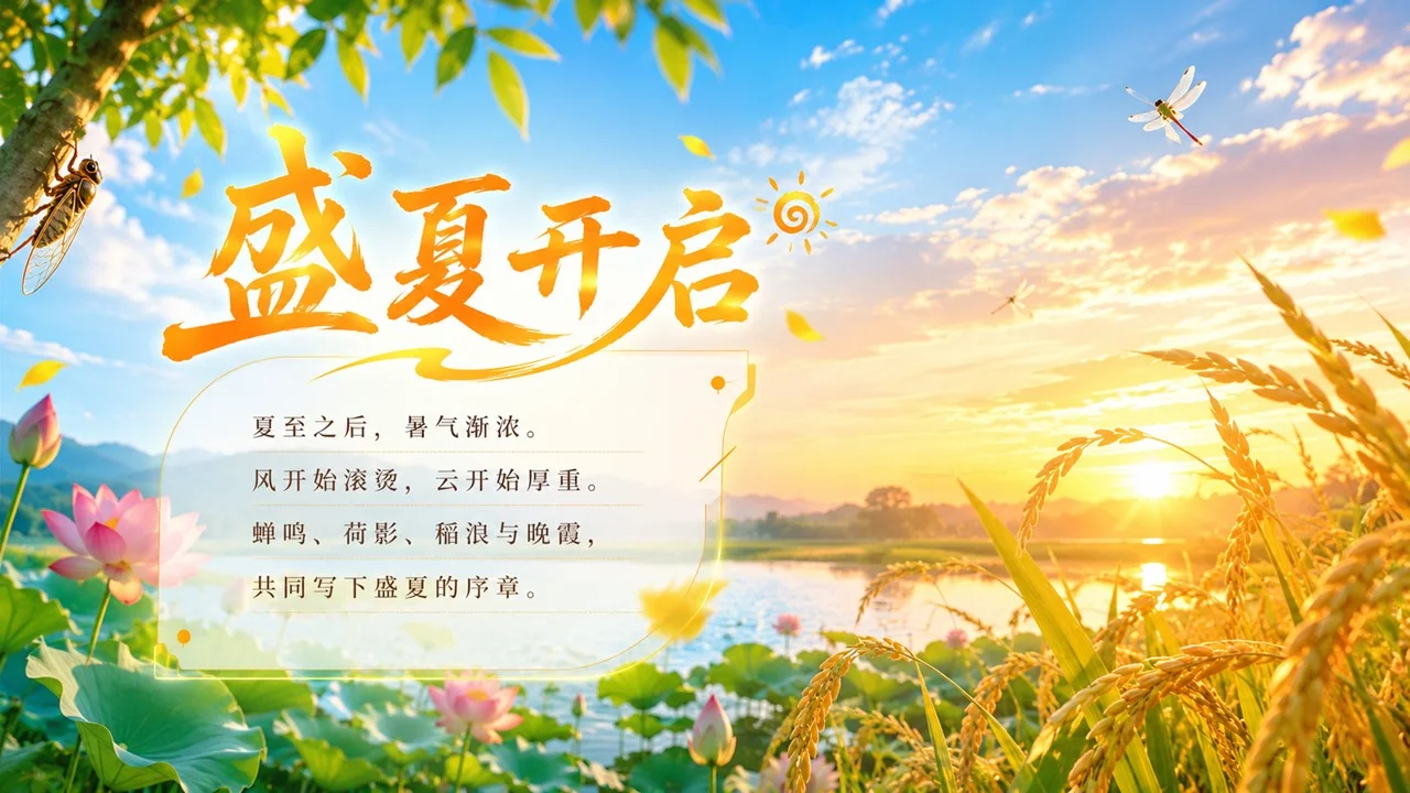 《夏至：昼长至此，万物向盛》二十四节气传统文化PPT课件 - 预览图6
