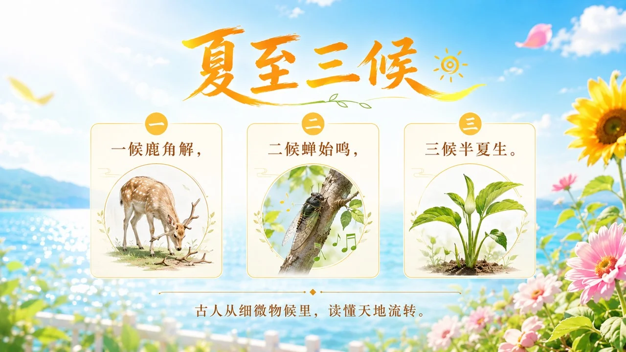《夏至：昼长至此，万物向盛》二十四节气传统文化PPT课件 - 预览图7