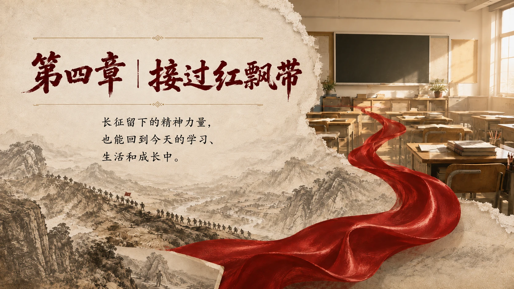 红飘带上的二万五千里长征｜传承长征精神主题班会PPT - 预览图11