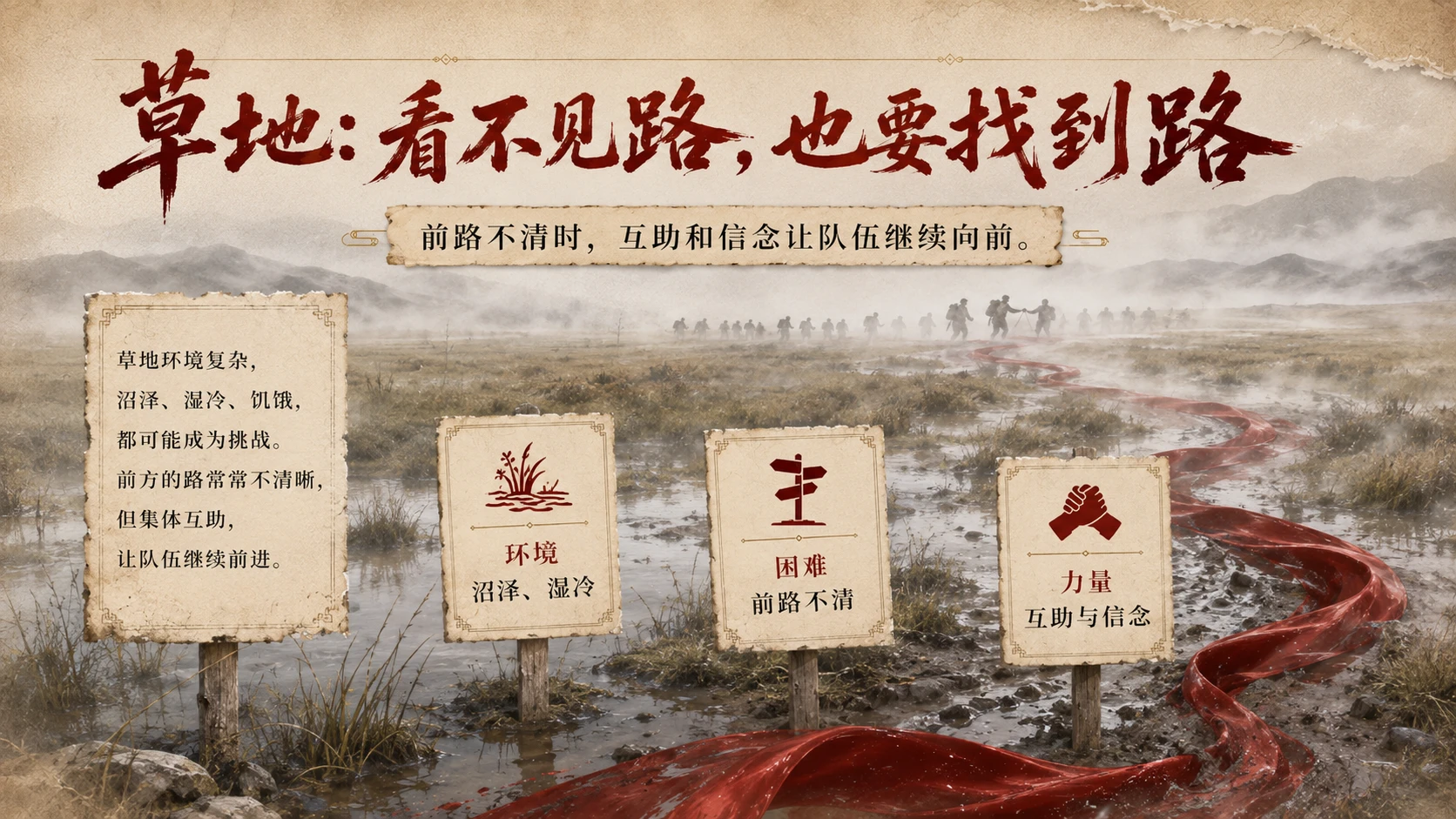 红飘带上的二万五千里长征｜传承长征精神主题班会PPT - 预览图8