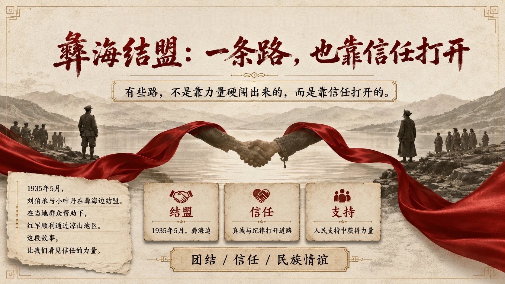 红飘带上的二万五千里长征｜传承长征精神主题班会PPT - 预览图10