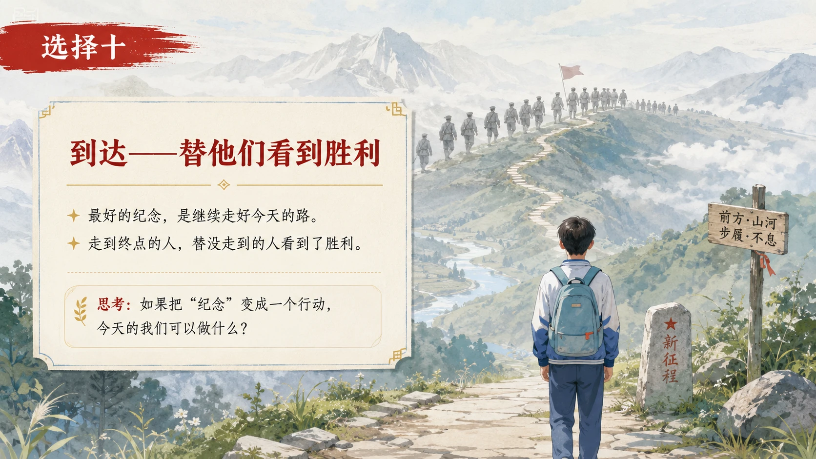 长征路上的10个选择｜纪念长征沉浸式主题班会PPT - 预览图11