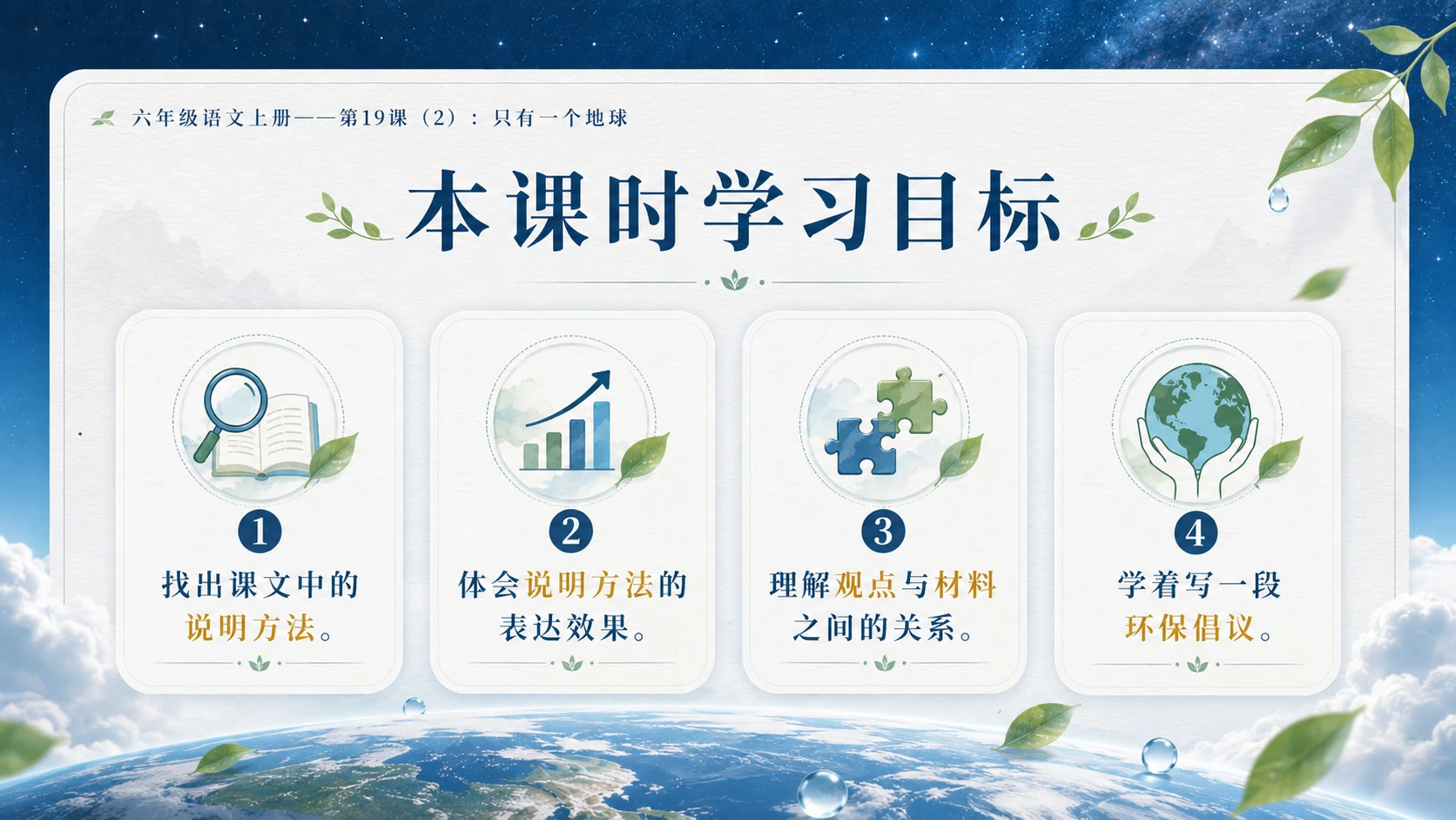 小学六年制统编教材系列课件——六年级语文上册第19课（2）：只有一个地球 - 预览图3