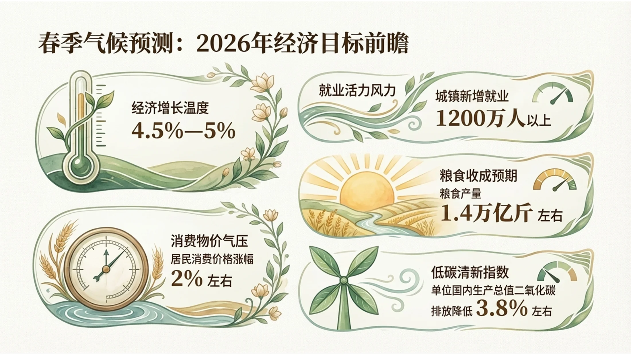 绿色清新田园风格政府工作报告PPT - 预览图4