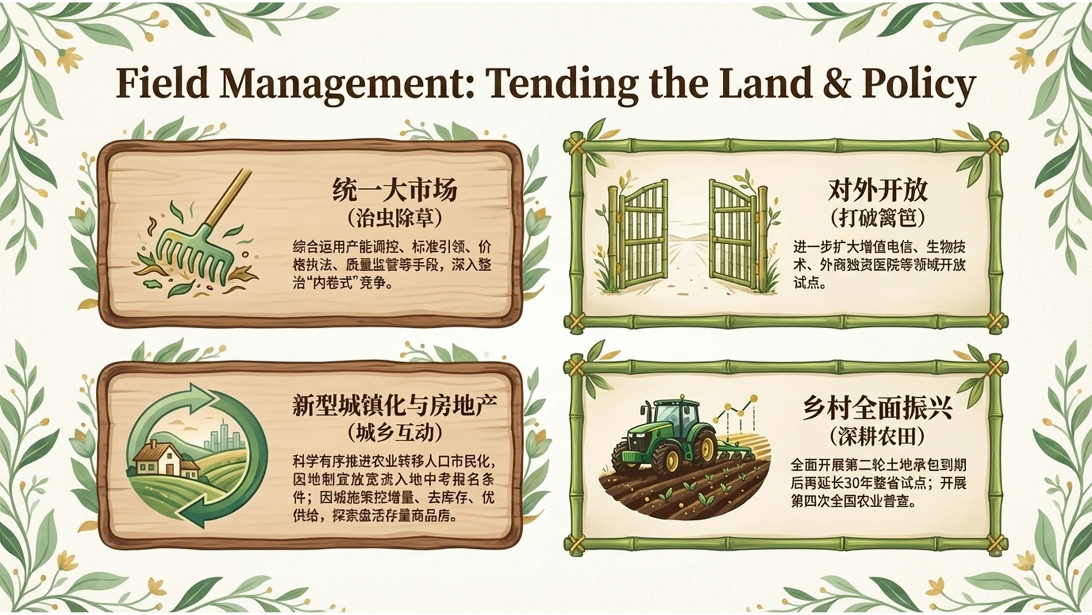 绿色清新田园风格政府工作报告PPT - 预览图8