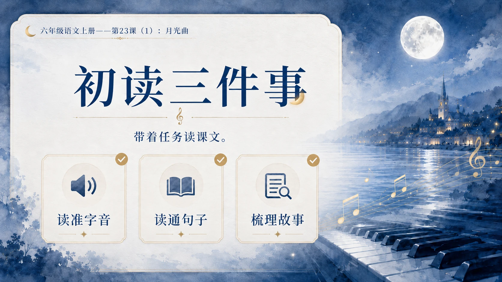 小学六年制统编教材系列课件——六年级语文上册第23课（1）：月光曲 - 预览图6