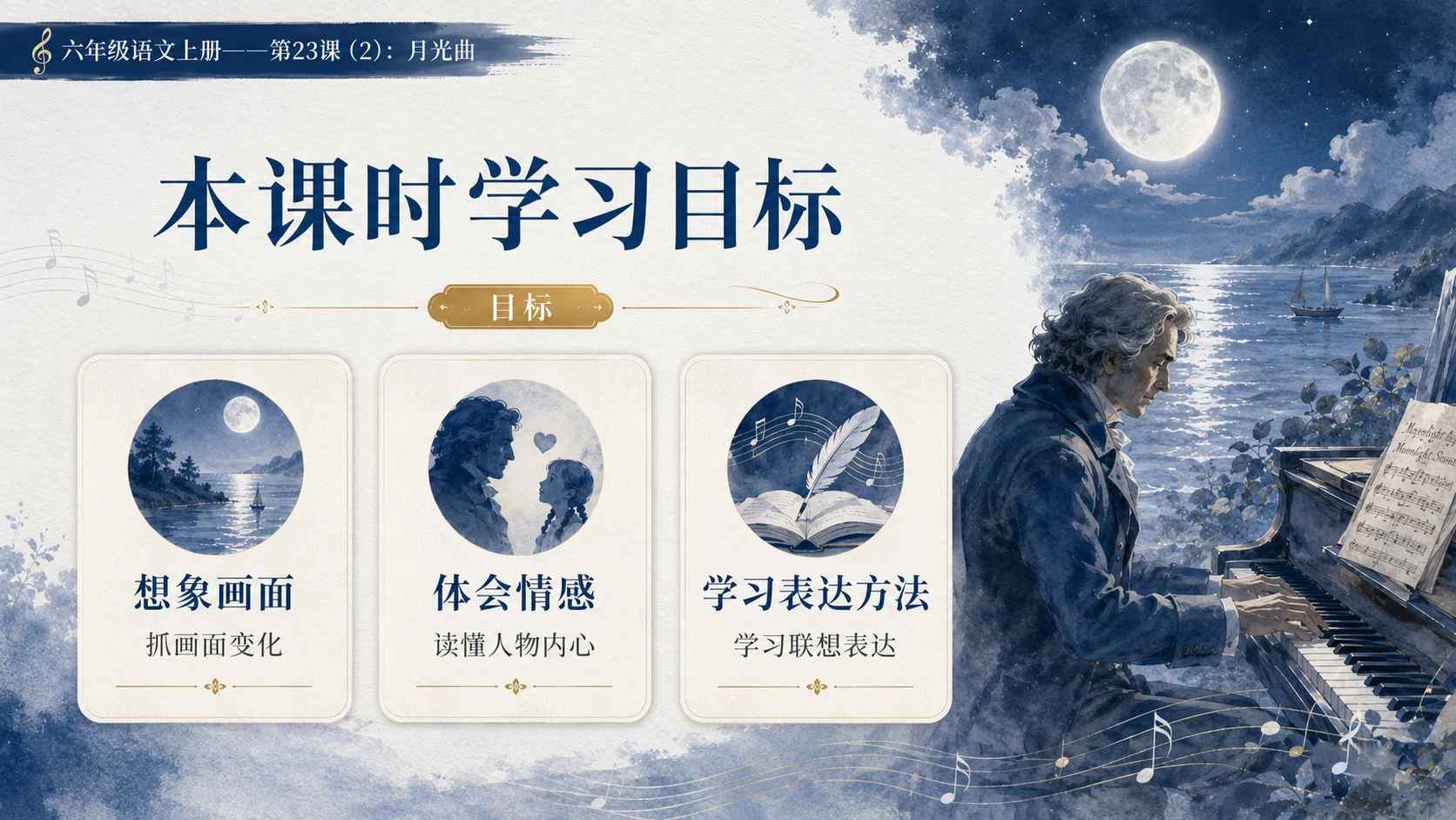 小学六年制统编教材系列课件——六年级语文上册第23课（2）：月光曲 - 预览图3