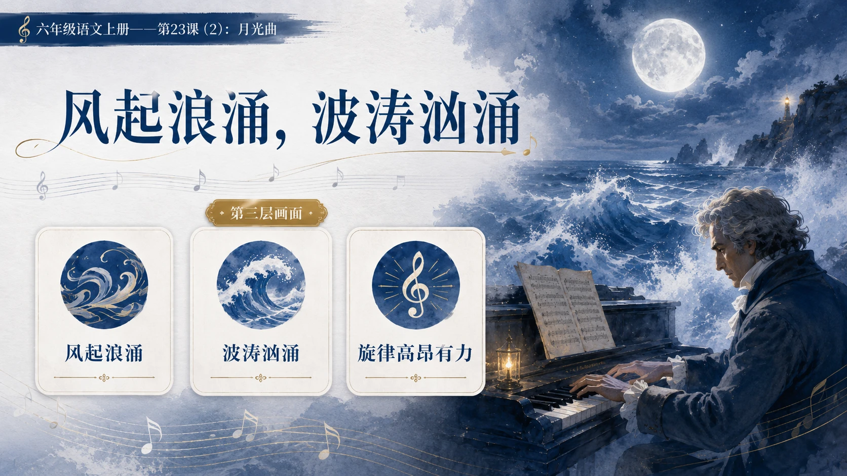 小学六年制统编教材系列课件——六年级语文上册第23课（2）：月光曲 - 预览图9