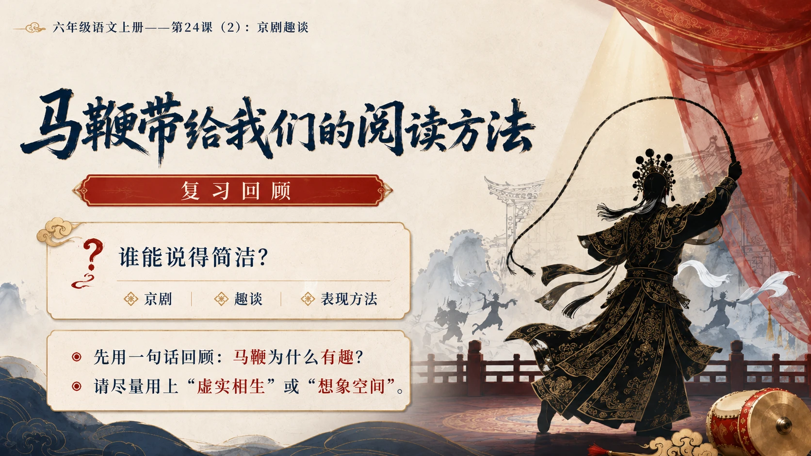 小学六年制统编教材系列课件——六年级语文上册第24课（2）：京剧趣谈 - 预览图2