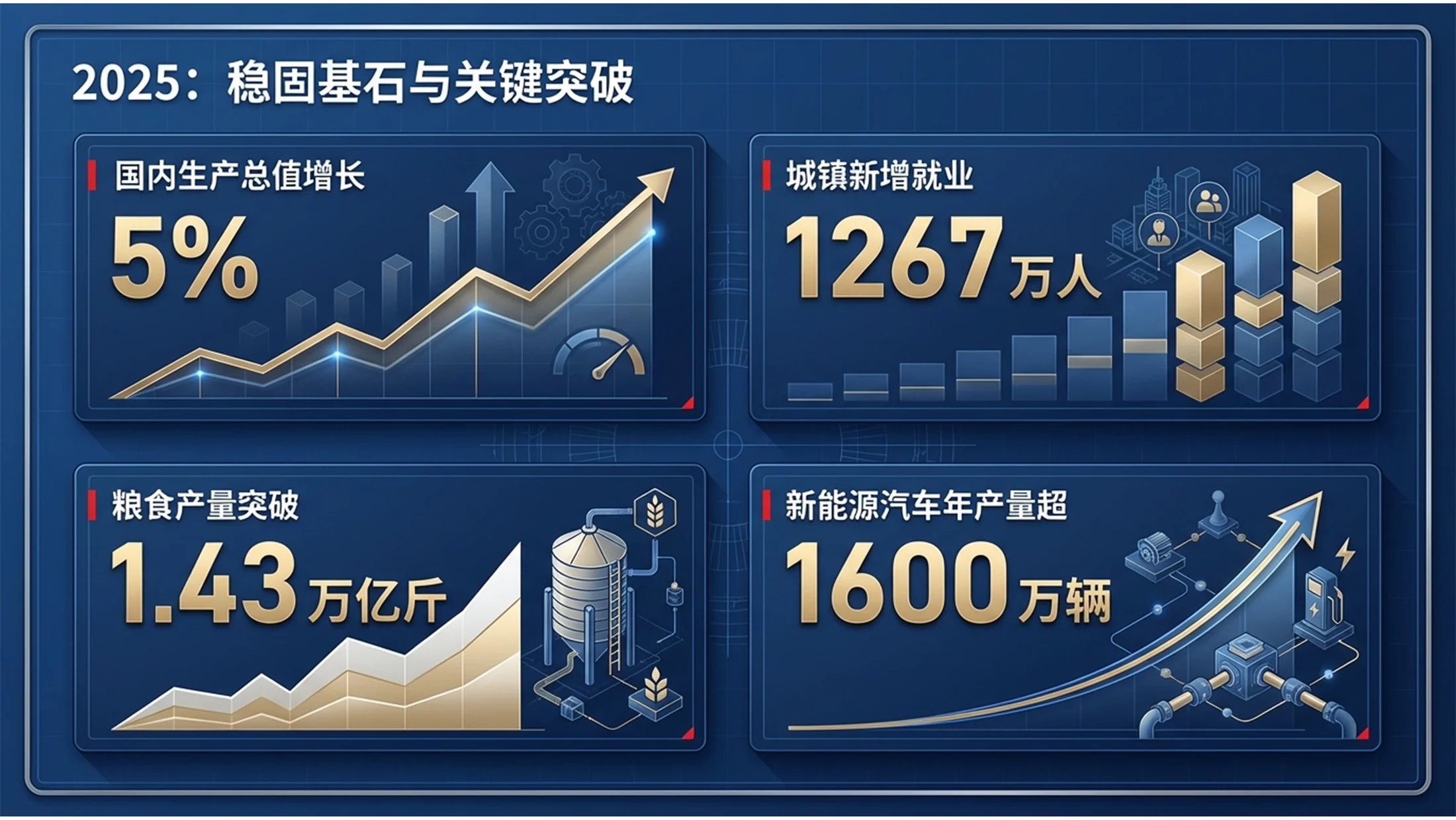 蓝色光明学院派风格政府工作报告PPT - 预览图1