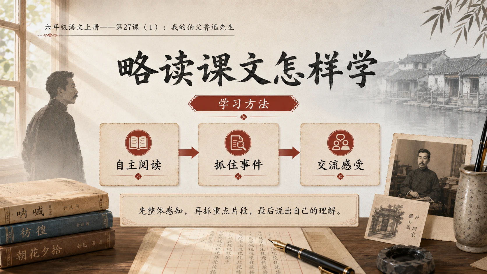 小学六年制统编教材系列课件——六年级语文上册第27课（1）：我的伯父鲁迅先生 - 预览图8